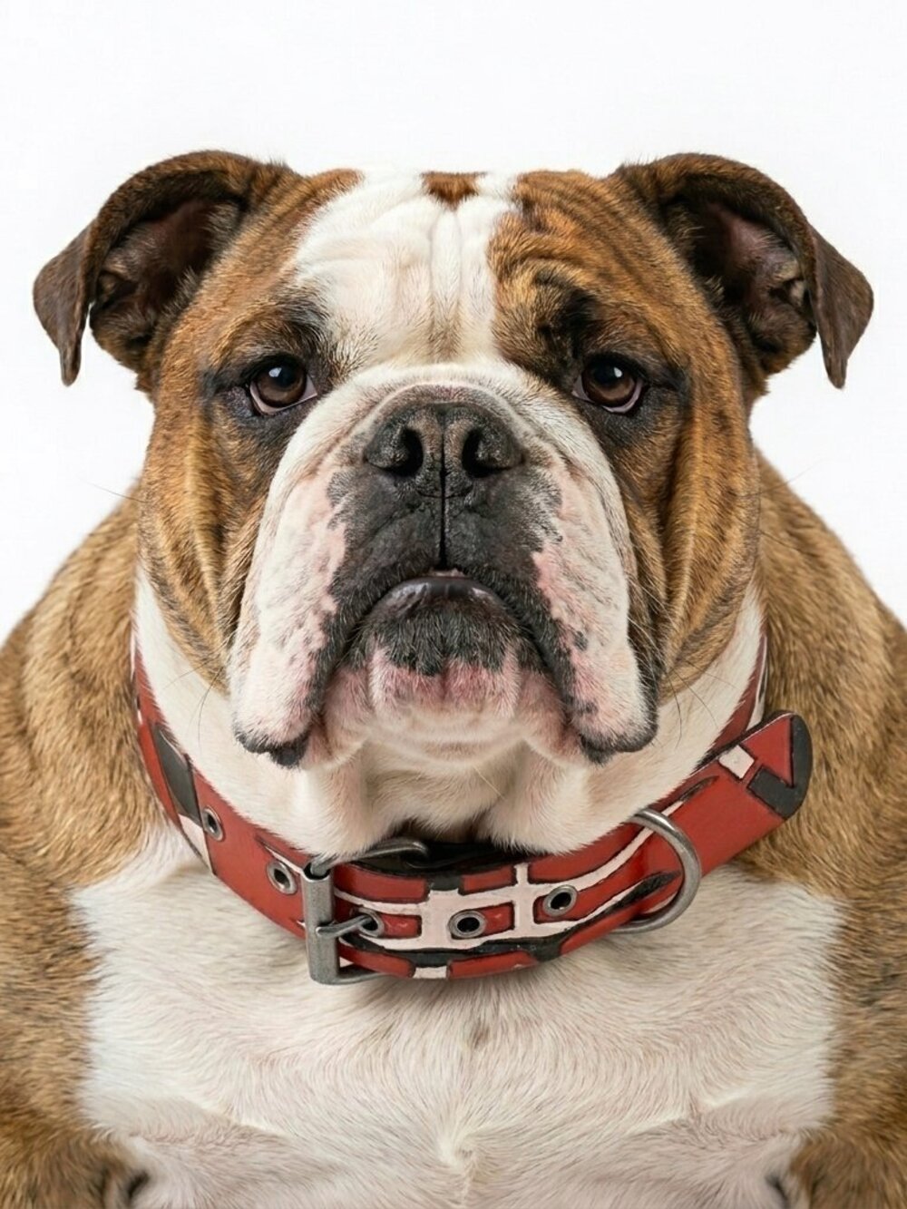 Frankenstrat English Bulldog large dog leather collar